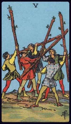 Five of Wands tarot card